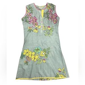 Indian Women Ethnic Traditional Handloom Silk Sleeveless‎ Kurta Size XS